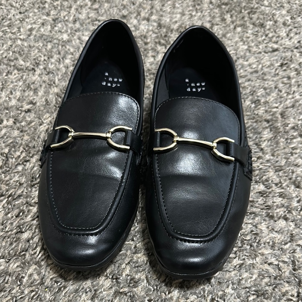 A New Day Black Slip-On Loafers with Horsebit Detail